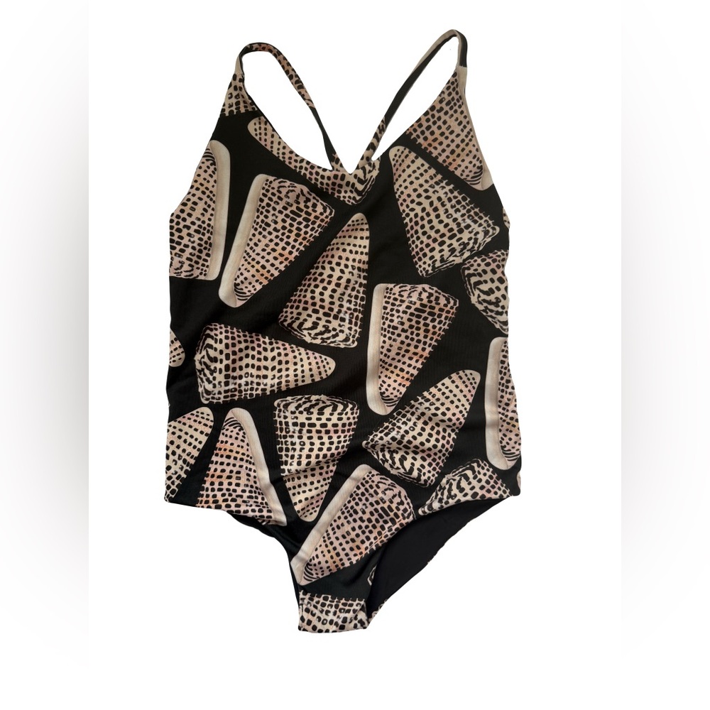 Stylish Black and Cream One-Piece Swimsuit